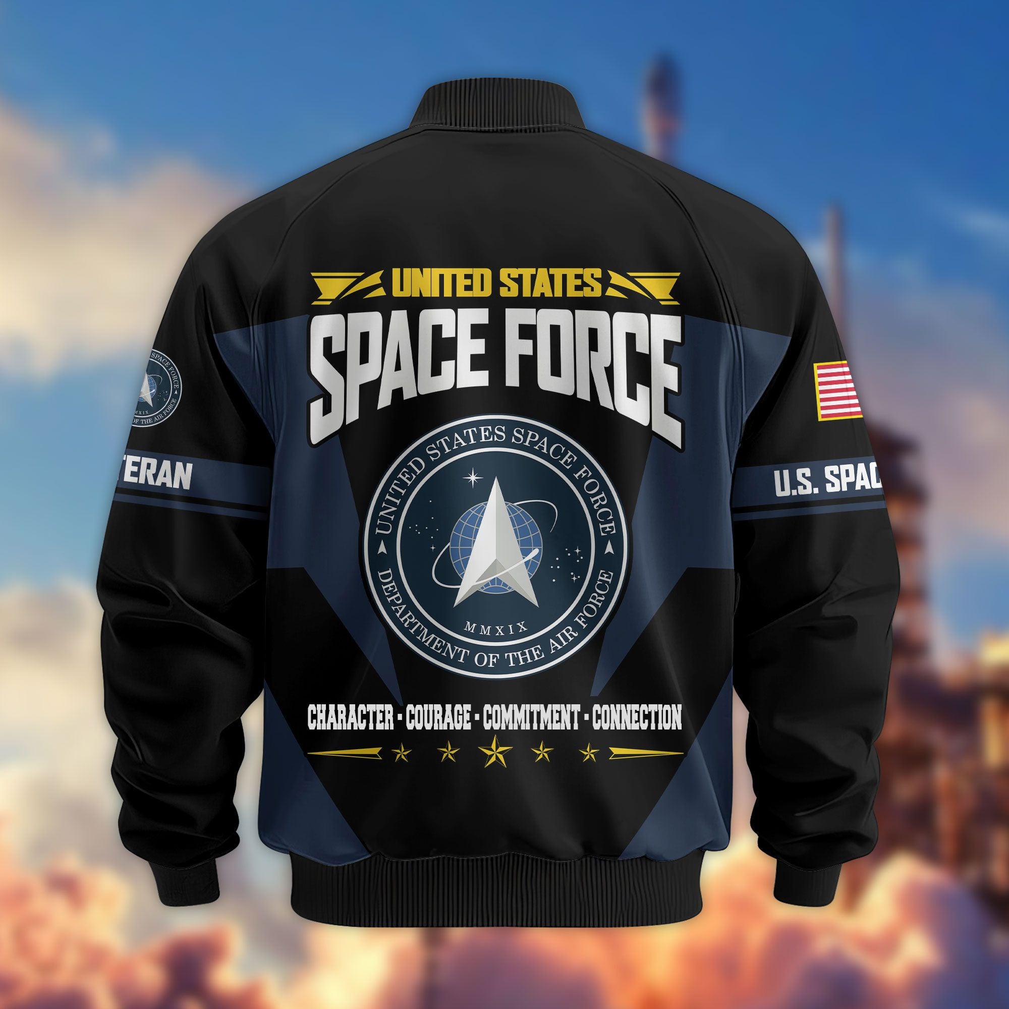 Premium US Veterans Bomber Jacket, Gifts For US Veterans, Gifts On Father's Day, Veterans Day.