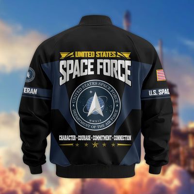 Premium US Veterans Bomber Jacket, Gifts For US Veterans, Gifts On Father's Day, Veterans Day.