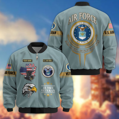 Premium Custom US Veterans Bomber Jacket, Gifts For US Veterans, Gifts On Father's Day, Veterans Day.