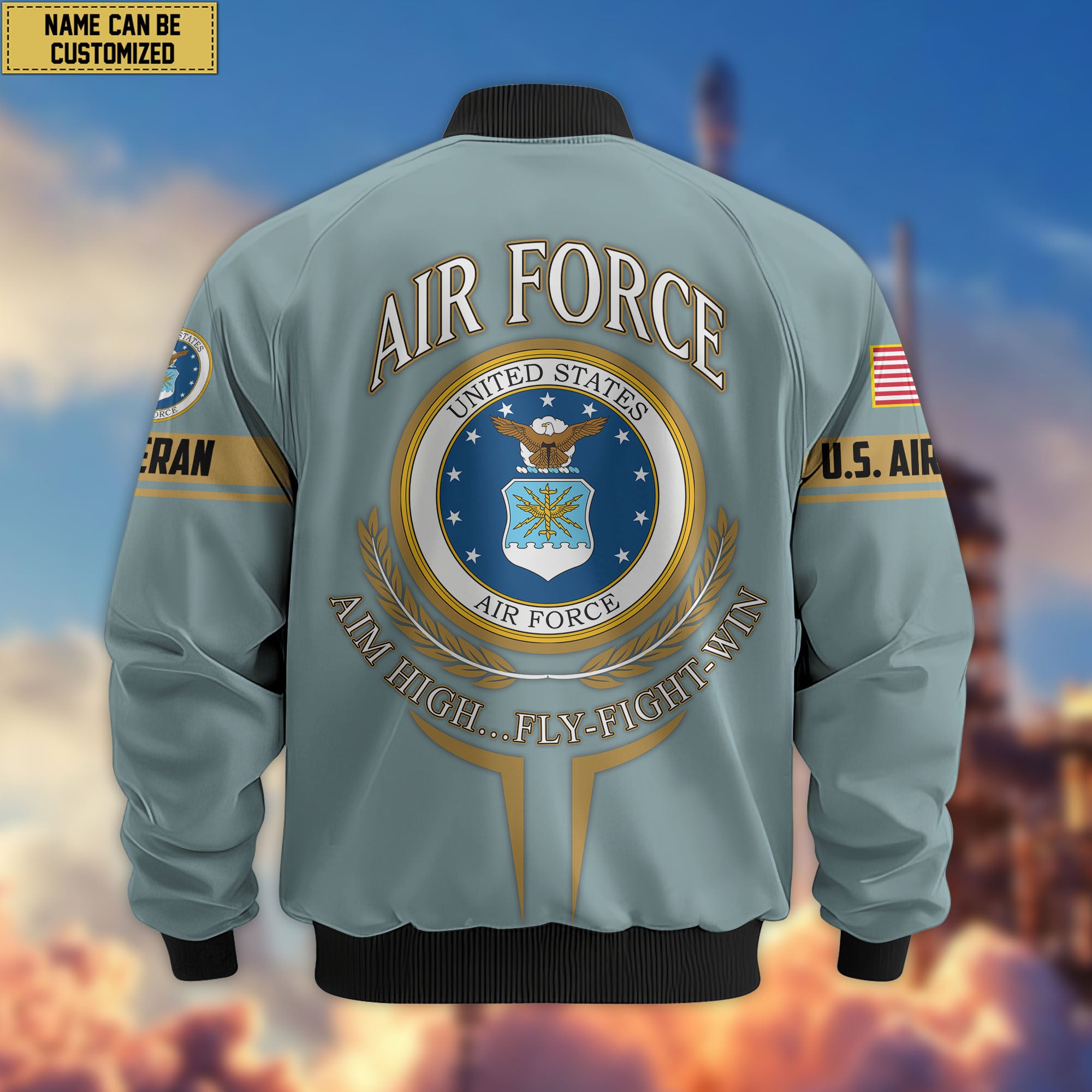 Premium Custom US Veterans Bomber Jacket, Gifts For US Veterans, Gifts On Father's Day, Veterans Day.
