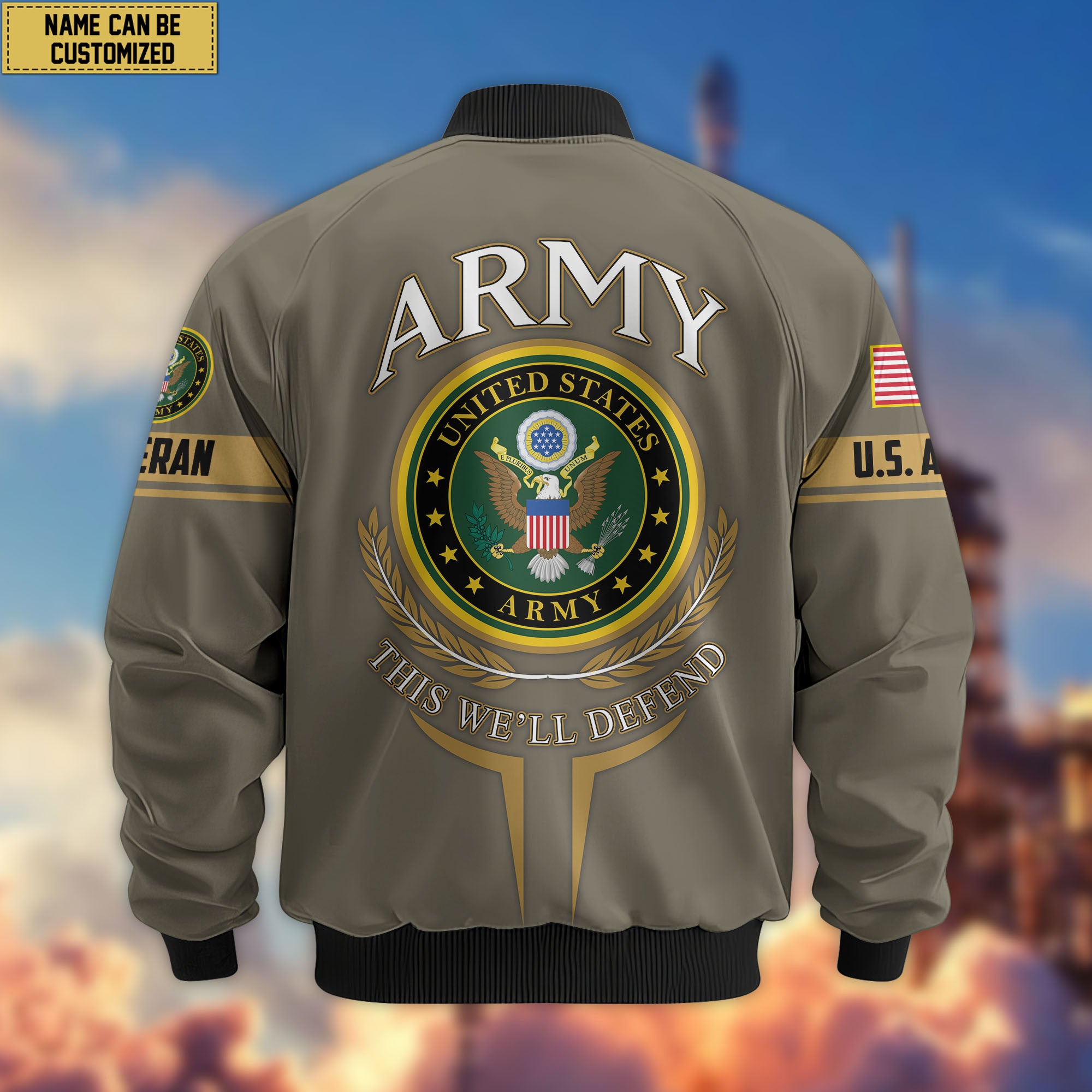 Premium Custom US Veterans Bomber Jacket, Gifts For US Veterans, Gifts On Father's Day, Veterans Day.