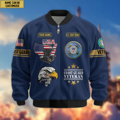 Premium Custom US Veterans Bomber Jacket, Gifts For US Veterans, Gifts On Father's Day, Veterans Day.