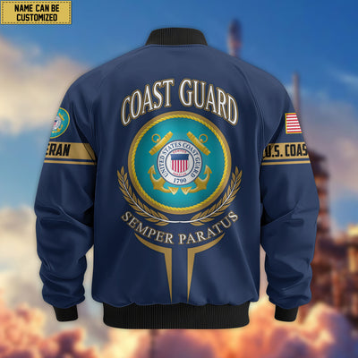 Premium Custom US Veterans Bomber Jacket, Gifts For US Veterans, Gifts On Father's Day, Veterans Day.