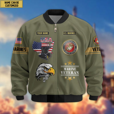 Premium Custom US Veterans Bomber Jacket, Gifts For US Veterans, Gifts On Father's Day, Veterans Day.