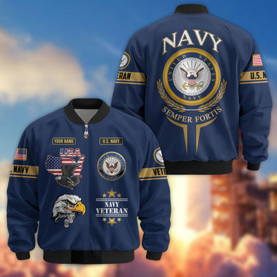 Premium Custom US Veterans Bomber Jacket, Gifts For US Veterans, Gifts On Father's Day, Veterans Day.