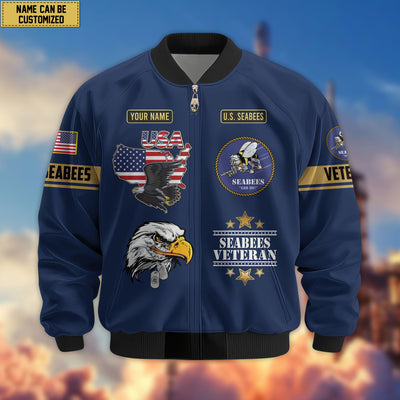 Premium Custom US Veterans Bomber Jacket, Gifts For US Veterans, Gifts On Father's Day, Veterans Day.