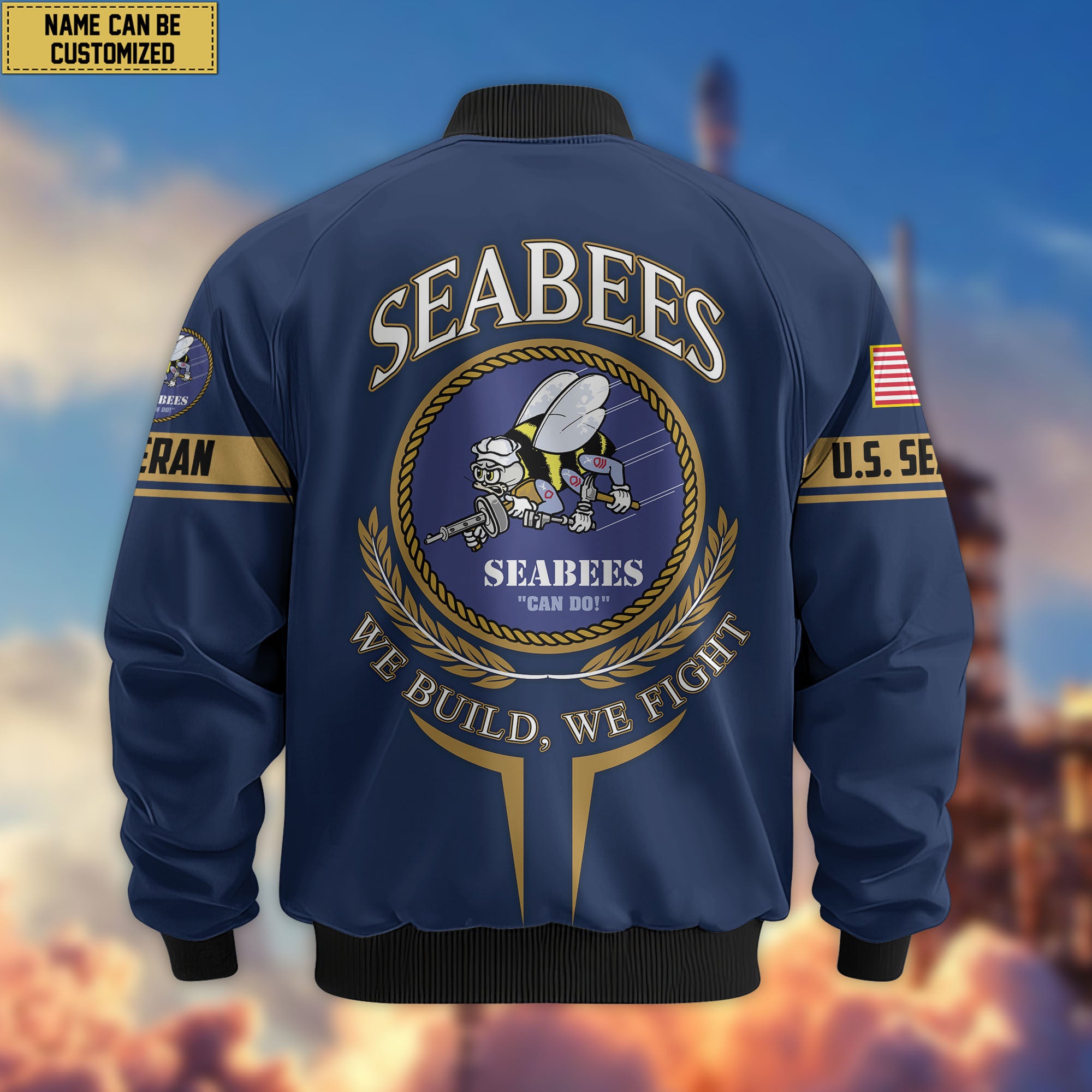 Premium Custom US Veterans Bomber Jacket, Gifts For US Veterans, Gifts On Father's Day, Veterans Day.