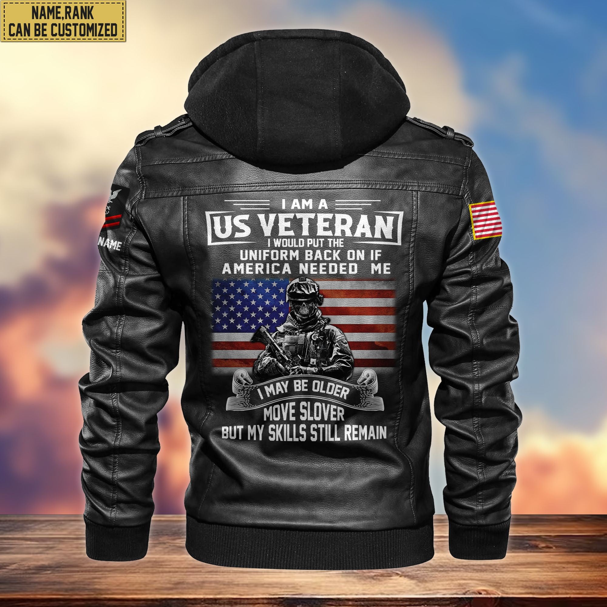 Premium Custom US Navy Veteran Leather Jacket, Gifts For Navy Veteran, Gifts On Father's Day, Armed Forces Day, Veterans Day.