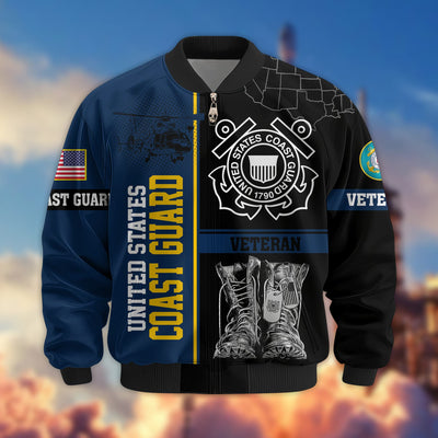 Premium US Veterans Bomber Jacket, Gifts For US Veterans, Gifts On Father's Day, Veterans Day.