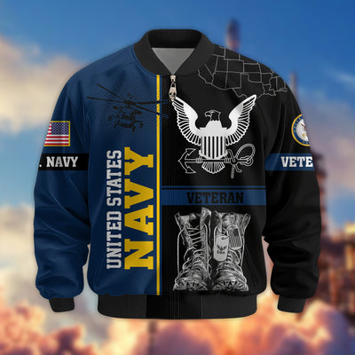 Premium US Veterans Bomber Jacket, Gifts For US Veterans, Gifts On Father's Day, Veterans Day.