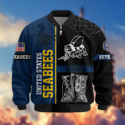 Premium US Veterans Bomber Jacket, Gifts For US Veterans, Gifts On Father's Day, Veterans Day.