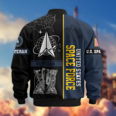 Premium US Veterans Bomber Jacket, Gifts For US Veterans, Gifts On Father's Day, Veterans Day.