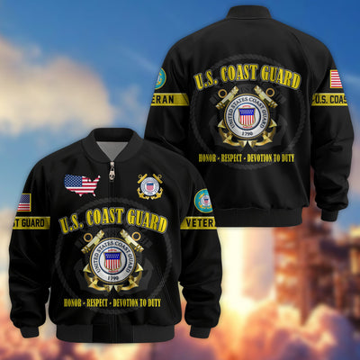 Premium US Veterans Bomber Jacket, Gifts For US Veterans, Gifts On Father's Day, Veterans Day.