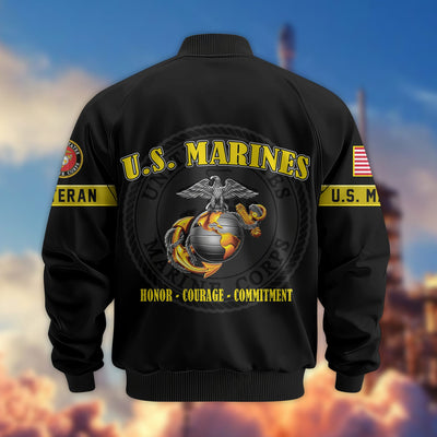 Premium US Veterans Bomber Jacket, Gifts For US Veterans, Gifts On Father's Day, Veterans Day.