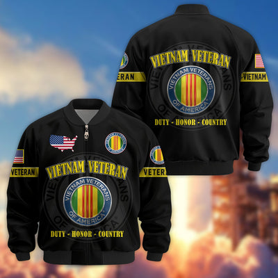Premium US Veterans Bomber Jacket, Gifts For US Veterans, Gifts On Father's Day, Veterans Day.