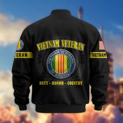 Premium US Veterans Bomber Jacket, Gifts For US Veterans, Gifts On Father's Day, Veterans Day.