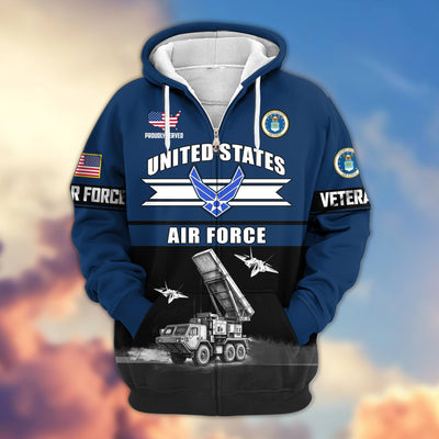Premium US Veterans Zip Hoodie, Gifts For US Veterans, Gifts On Father's Day, Veterans Day.
