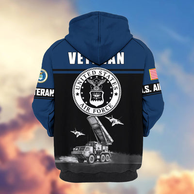 Premium US Veterans Zip Hoodie, Gifts For US Veterans, Gifts On Father's Day, Veterans Day.