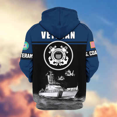 Premium US Veterans Zip Hoodie, Gifts For US Veterans, Gifts On Father's Day, Veterans Day.