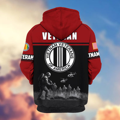 Premium US Veterans Zip Hoodie, Gifts For US Veterans, Gifts On Father's Day, Veterans Day.