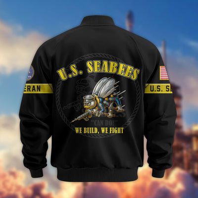 Premium US Veterans Bomber Jacket, Gifts For US Veterans, Gifts On Father's Day, Veterans Day.