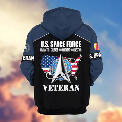 Premium US Veterans Zip Hoodie, Gifts For US Veterans, Gifts On Father's Day, Veterans Day.