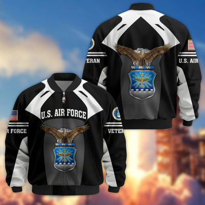 Premium US Veterans Bomber Jacket, Gifts For US Veterans, Gifts On Father's Day, Veterans Day.