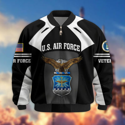 Premium US Veterans Bomber Jacket, Gifts For US Veterans, Gifts On Father's Day, Veterans Day.
