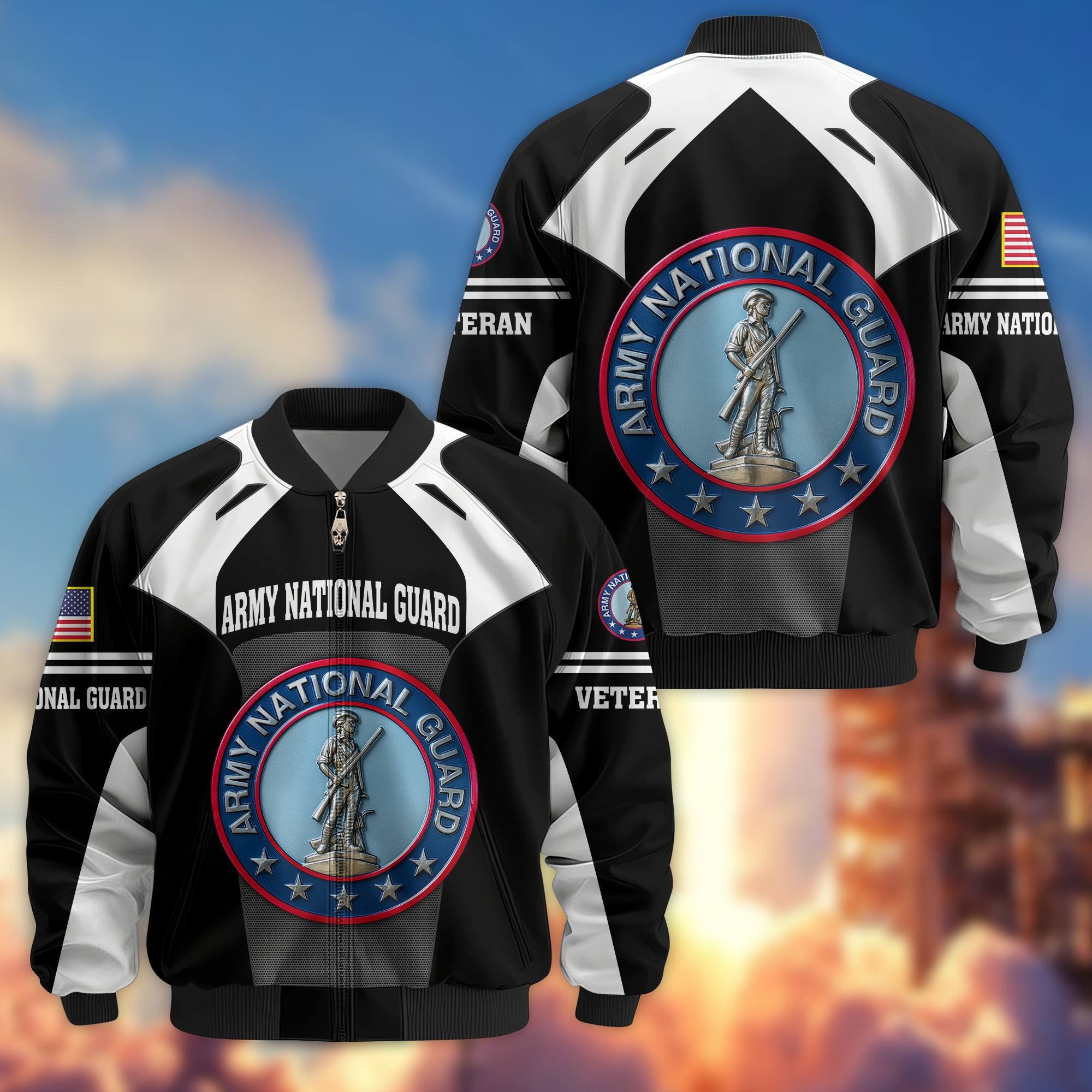 Premium US Veterans Bomber Jacket, Gifts For US Veterans, Gifts On Father's Day, Veterans Day.