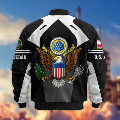 Premium US Veterans Bomber Jacket, Gifts For US Veterans, Gifts On Father's Day, Veterans Day.