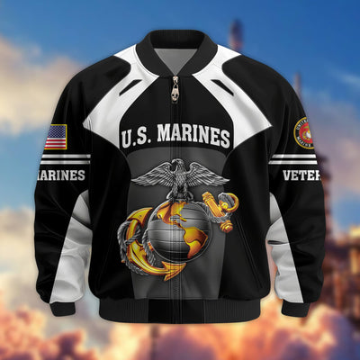 Premium US Veterans Bomber Jacket, Gifts For US Veterans, Gifts On Father's Day, Veterans Day.