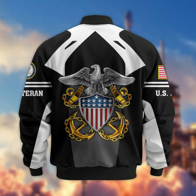 Premium US Veterans Bomber Jacket, Gifts For US Veterans, Gifts On Father's Day, Veterans Day.