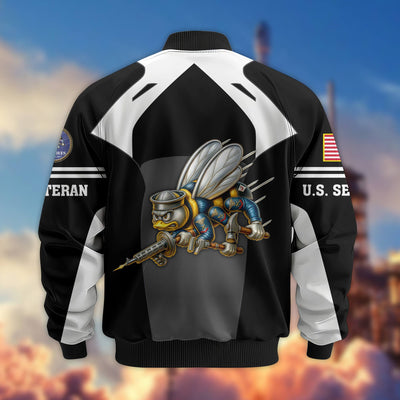 Premium US Veterans Bomber Jacket, Gifts For US Veterans, Gifts On Father's Day, Veterans Day.