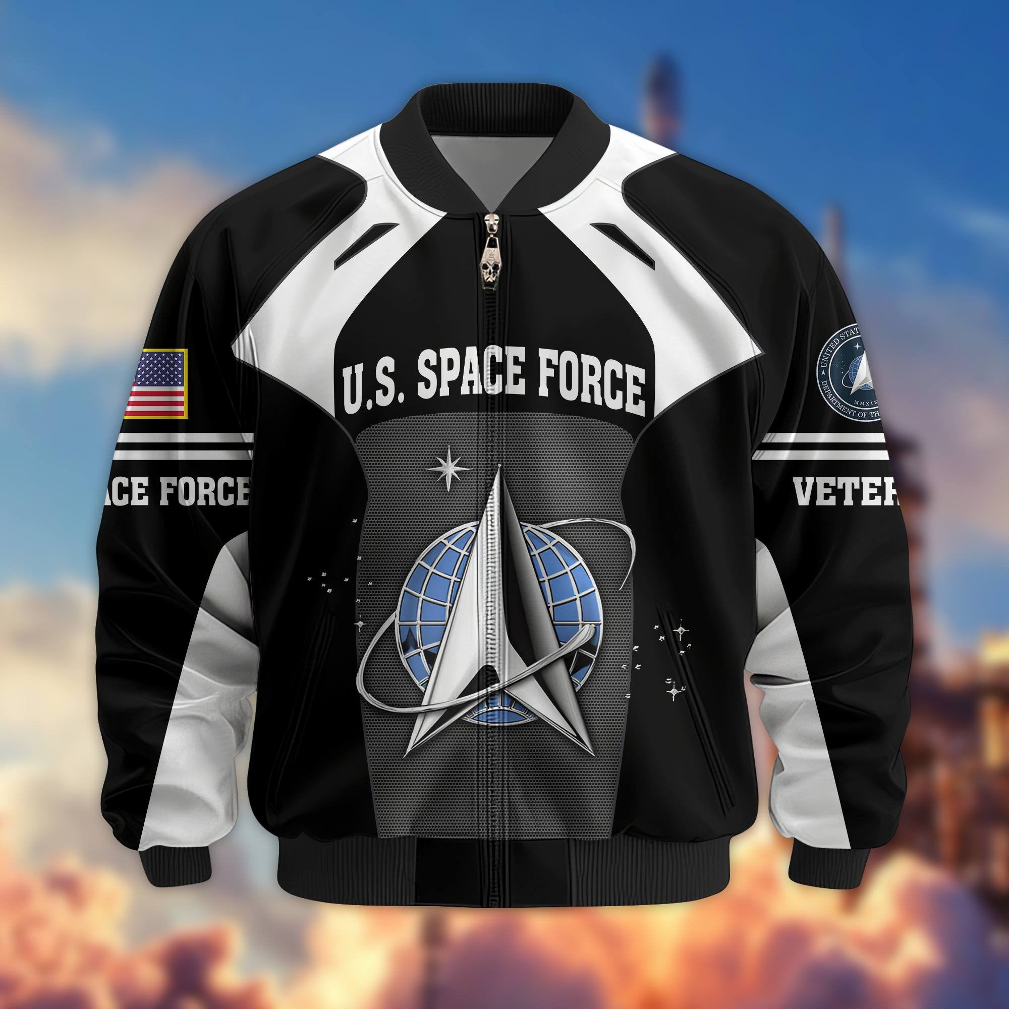 Premium US Veterans Bomber Jacket, Gifts For US Veterans, Gifts On Father's Day, Veterans Day.