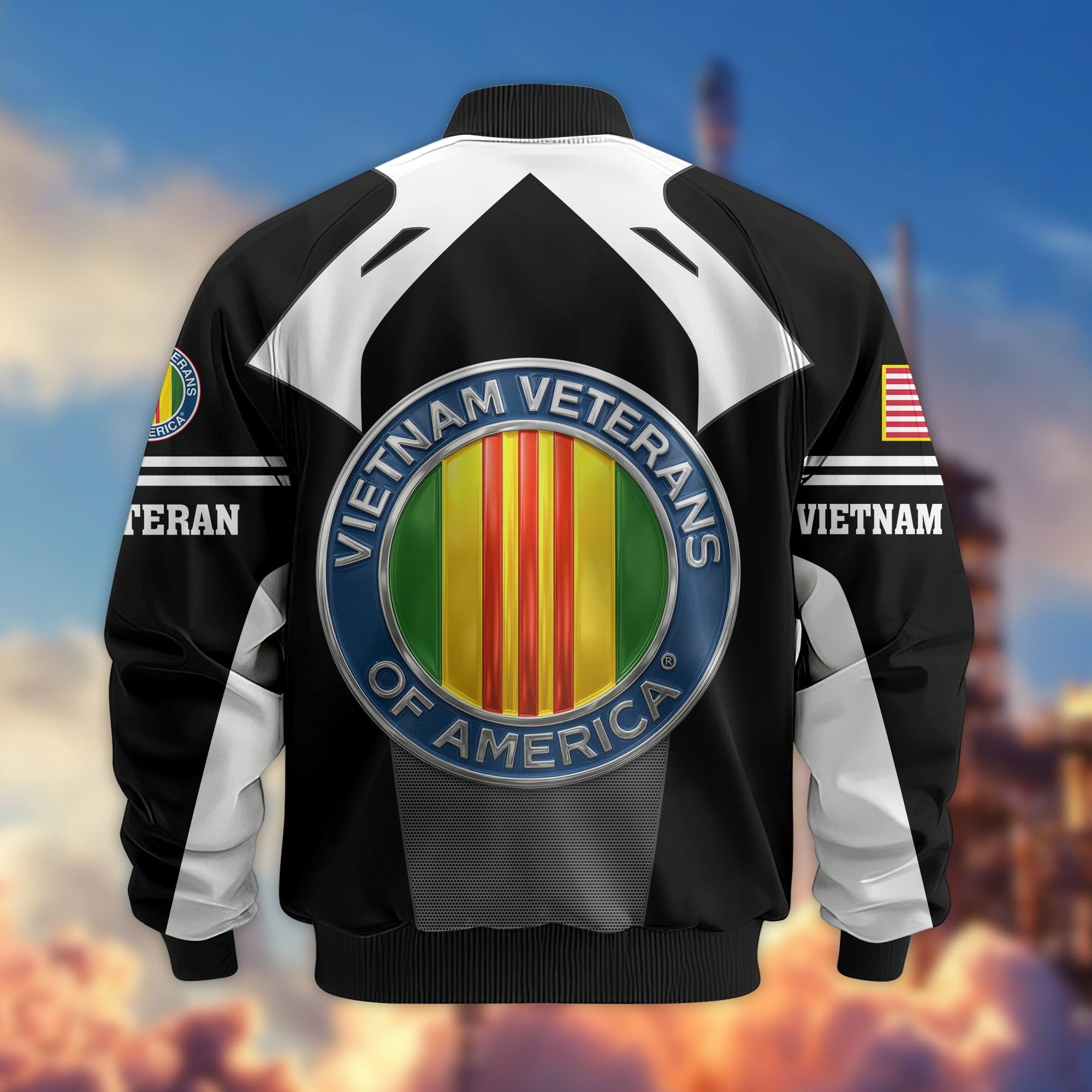 Premium US Veterans Bomber Jacket, Gifts For US Veterans, Gifts On Father's Day, Veterans Day.