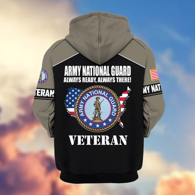 Premium US Veterans Zip Hoodie, Gifts For US Veterans, Gifts On Father's Day, Veterans Day.