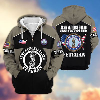 Premium US Veterans Zip Hoodie, Gifts For US Veterans, Gifts On Father's Day, Veterans Day.