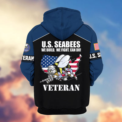 Premium US Veterans Zip Hoodie, Gifts For US Veterans, Gifts On Father's Day, Veterans Day.