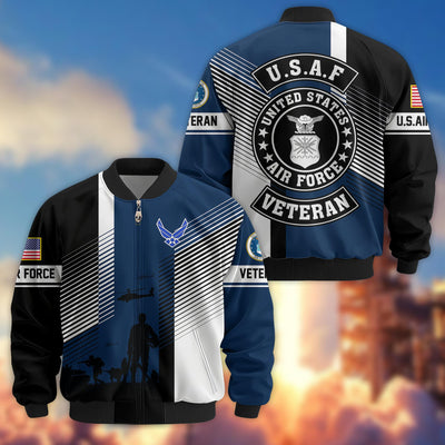 Premium US Veterans Bomber Jacket, Gifts For US Veterans, Gifts On Father's Day, Veterans Day.