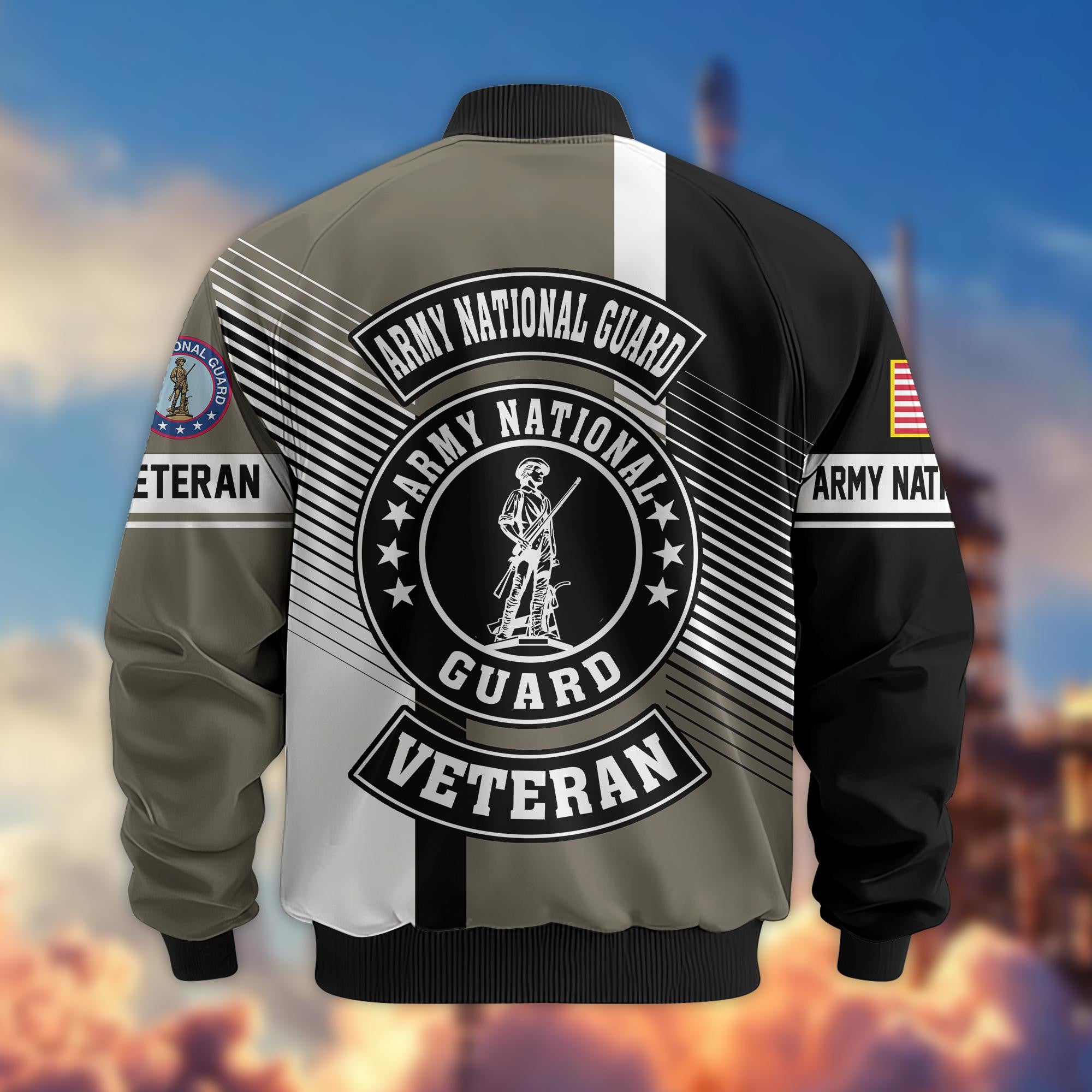 Premium US Veterans Bomber Jacket, Gifts For US Veterans, Gifts On Father's Day, Veterans Day.