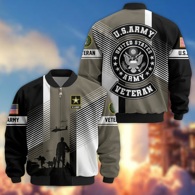 Premium US Veterans Bomber Jacket, Gifts For US Veterans, Gifts On Father's Day, Veterans Day.
