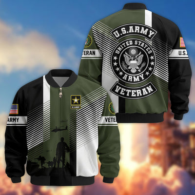 Premium US Veterans Bomber Jacket, Gifts For US Veterans, Gifts On Father's Day, Veterans Day.