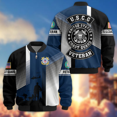 Premium US Veterans Bomber Jacket, Gifts For US Veterans, Gifts On Father's Day, Veterans Day.