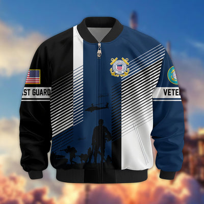Premium US Veterans Bomber Jacket, Gifts For US Veterans, Gifts On Father's Day, Veterans Day.
