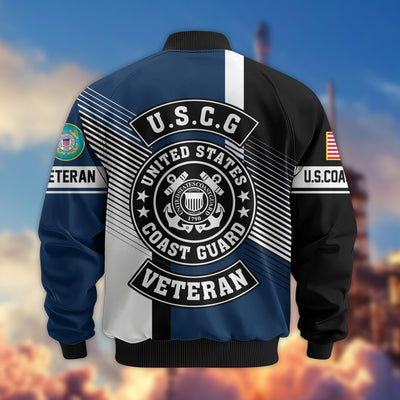 Premium US Veterans Bomber Jacket, Gifts For US Veterans, Gifts On Father's Day, Veterans Day.