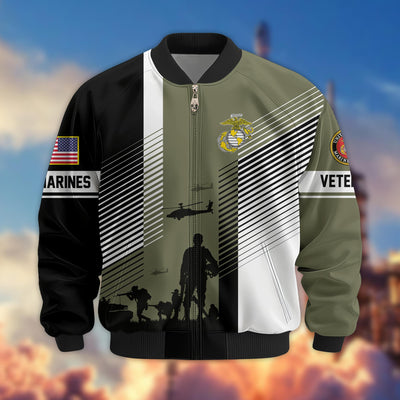 Premium US Veterans Bomber Jacket, Gifts For US Veterans, Gifts On Father's Day, Veterans Day.
