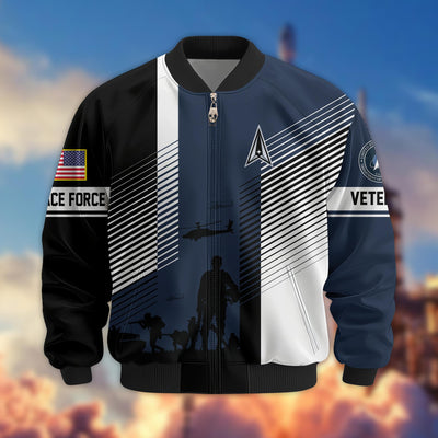 Premium US Veterans Bomber Jacket, Gifts For US Veterans, Gifts On Father's Day, Veterans Day.