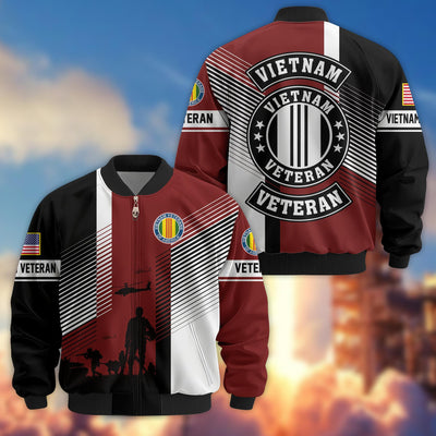 Premium US Veterans Bomber Jacket, Gifts For US Veterans, Gifts On Father's Day, Veterans Day.