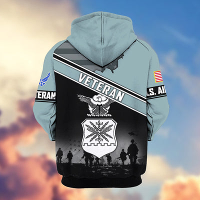 Premium US Veterans Zip Hoodie, Gifts For US Veterans, Gifts On Father's Day, Veterans Day.