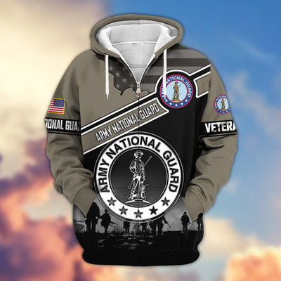 Premium US Veterans Zip Hoodie, Gifts For US Veterans, Gifts On Father's Day, Veterans Day.